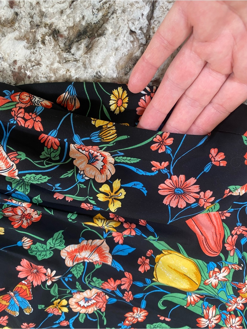Maeve Anthropologie Bloedel Floral Midi Dress US 8P Pockets Side Zip - Picture 13 of 16
